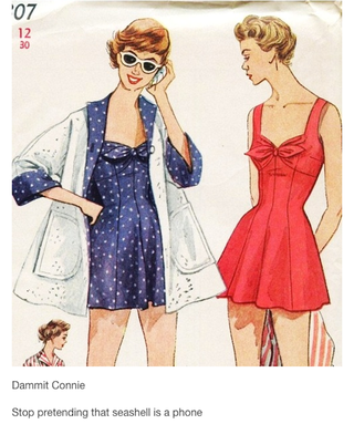 Illustration for article titled Vintage Sewing Patterns With Funny Captions Will Make You Crack Up